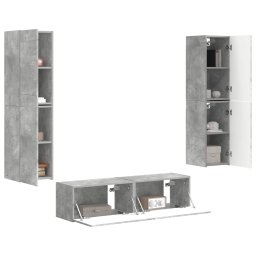 vidaXL Tv-meubelset 6 st 31 x 30 x 60 cm Beton Grijs