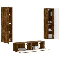 vidaXL Tv-meubelset 6 st 31 x 30 x 60 cm Gerookt eiken