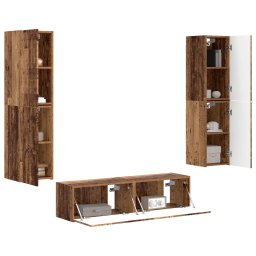 vidaXL Tv-meubelset 6 st 31 x 30 x 60 cm Oud Hout