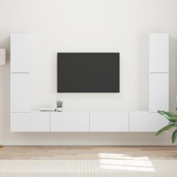 vidaXL Tv-meubelset 8 st Wit Bewerkt hout