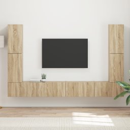 vidaXL Tv-meubelset 8 st Sonoma Eiken Bewerkt hout