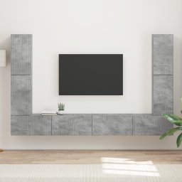 vidaXL Tv-meubelset 8 st Beton Grijs Bewerkt hout