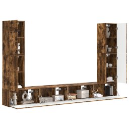 vidaXL Tv-meubelset 8 st 31 x 30 x 60 cm Gerookt eiken