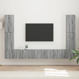 vidaXL Tv-meubelset 8 st Grijs Sonoma Bewerkt hout