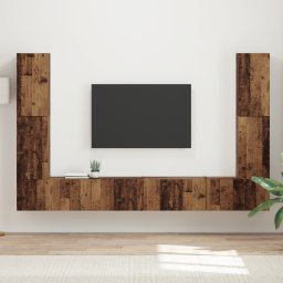 vidaXL Tv-meubelset 8 st Oud Hout Bewerkt hout