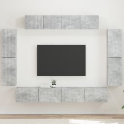 vidaXL TV-kast 8 st Beton Grijs