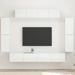 vidaXL TV-kast 8 st Hoogglans wit
