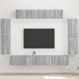 vidaXL TV-kast 8 st Grijs Sonoma