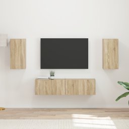 vidaXL Tv-meubelset 4 st Sonoma Eiken Bewerkt hout