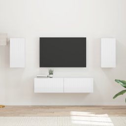 vidaXL Tv-meubelset 4 st Hoogglans wit Bewerkt hout