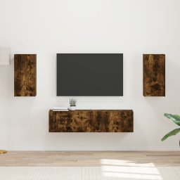 vidaXL Tv-meubelset 4 st Gerookt eiken Bewerkt hout