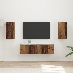 vidaXL Tv-meubelset 4 st Oudhout Bewerkt hout