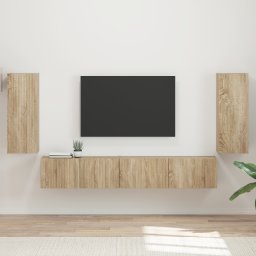 vidaXL Tv-meubelset 4 st Sonoma Eiken Bewerkt hout