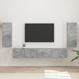 vidaXL Tv-meubelset 4 st Beton Grijs Bewerkt hout