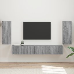 vidaXL Tv-meubelset 4 st Grijs Sonoma Bewerkt hout