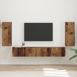 vidaXL Tv-meubelset 4 st Oudhout Bewerkt hout