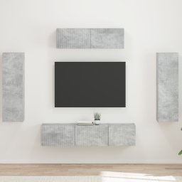 vidaXL TV-kast 5 st Beton Grijs