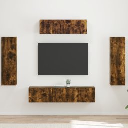 vidaXL TV-kast 5 st Gerookt eiken