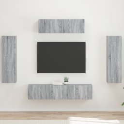 vidaXL TV-kast 5 st Grijs Sonoma