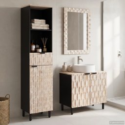 vidaXL Badkamer Sets 3 pcs Witte Was Afwerking Massief Mango Hout