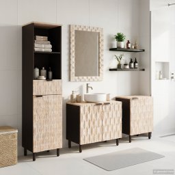 vidaXL Badkamer Sets 4 pcs Witte Was Afwerking Massief Mango Hout