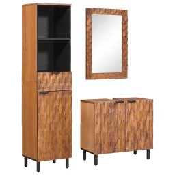 vidaXL Badkamer Sets 3 pcs Acacia Bruin Winish Massief Mango Hout