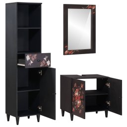 vidaXL Badkamerkastenset 3 st Massief Mango Hout