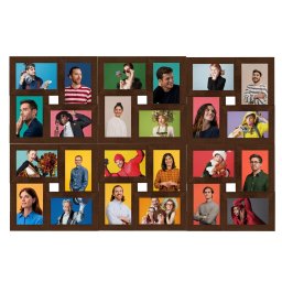 vidaXL Fotolijst voor 24x(10x15 cm) foto MDF donkerbruin
