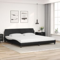 vidaXL Bed met matras "Dover" kunstleer zwart 200x200 cm