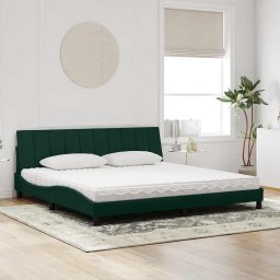 vidaXL Bed met matras "Hanko" fluweel donkergroen 200x200 cm