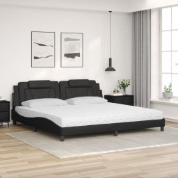 vidaXL Bed "Viana" met matras kunstleer zwart 200x200 cm