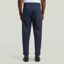 Pleated Chino Relaxed Tapered Jeans - Donkerblauw - Heren