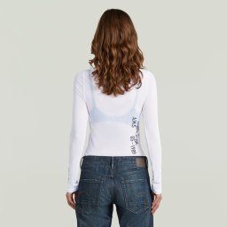 Stencil Boat Slim T-Shirt - Wit - Dames