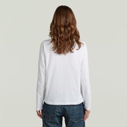 Scoop Neck Longsleeve T-Shirt - Wit - Dames