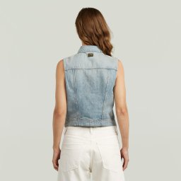 Pitched Hem Slim Vest - Lichtblauw - Dames