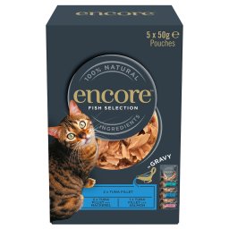 5x 50g Encore Cat Gravy Zakjes Mix Vis selectie (3 Soorten) Katten Natvoer