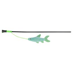 Trixie speel hengel pluche vis met kattenkruid L 42 cm kattenspeeltje