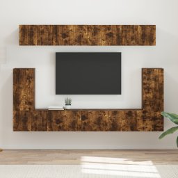 vidaXL Tv-meubelset 5 st Gerookt eiken Bewerkt hout