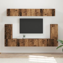 vidaXL Tv-meubelset 5 st Oudhout Bewerkt hout