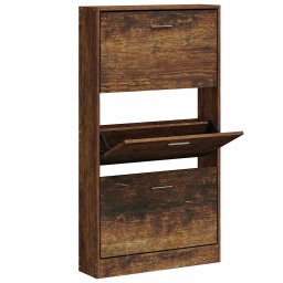 vidaXL Schoenenkast 59x17x108 cm bewerkt hout gerookt eikenkleurig
