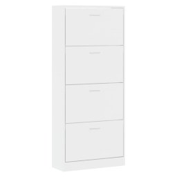 vidaXL Schoenenkast 63x24x147 cm bewerkt hout hoogglans wit
