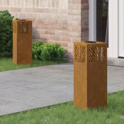 vidaXL Solar LED Pad Licht 2 st Warmwit 18 x 18 x 50 cm weervast staal