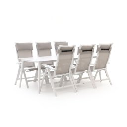 + 15% kassakorting | Bellagio Lugo/Sora 220cm dining tuinset 7-delig verstelbaar - Laagste prijsgarantie!