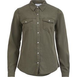 Vila - Maat S - Blouse Vibista Denim Shirt/su-noos Four Leaf Clover Dames