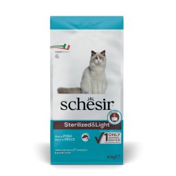 10kg Sterilized & Light met Vis Schesir Kattenvoer