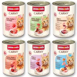 12 x 400 g Mix Gevogelte (6 soorten - zonder Rund) Adult Animonda Carny Adult Kattenvoer