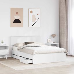 vidaXL Bedframe met lade met opslag Wit 160 x 200 cm Ingenieurshout