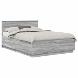 vidaXL Bedframe met hoofdeinde Grijs Sonoma 160 x 200 cm Bewerkt hout