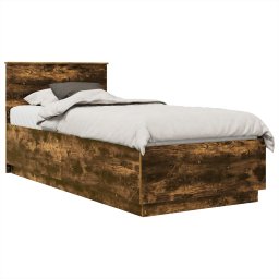 vidaXL Bedframe Gerookt eiken 70 x 190 cm Bewerkt hout