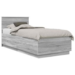 vidaXL Bedframe Grijs Sonoma 70 x 190 cm Bewerkt hout